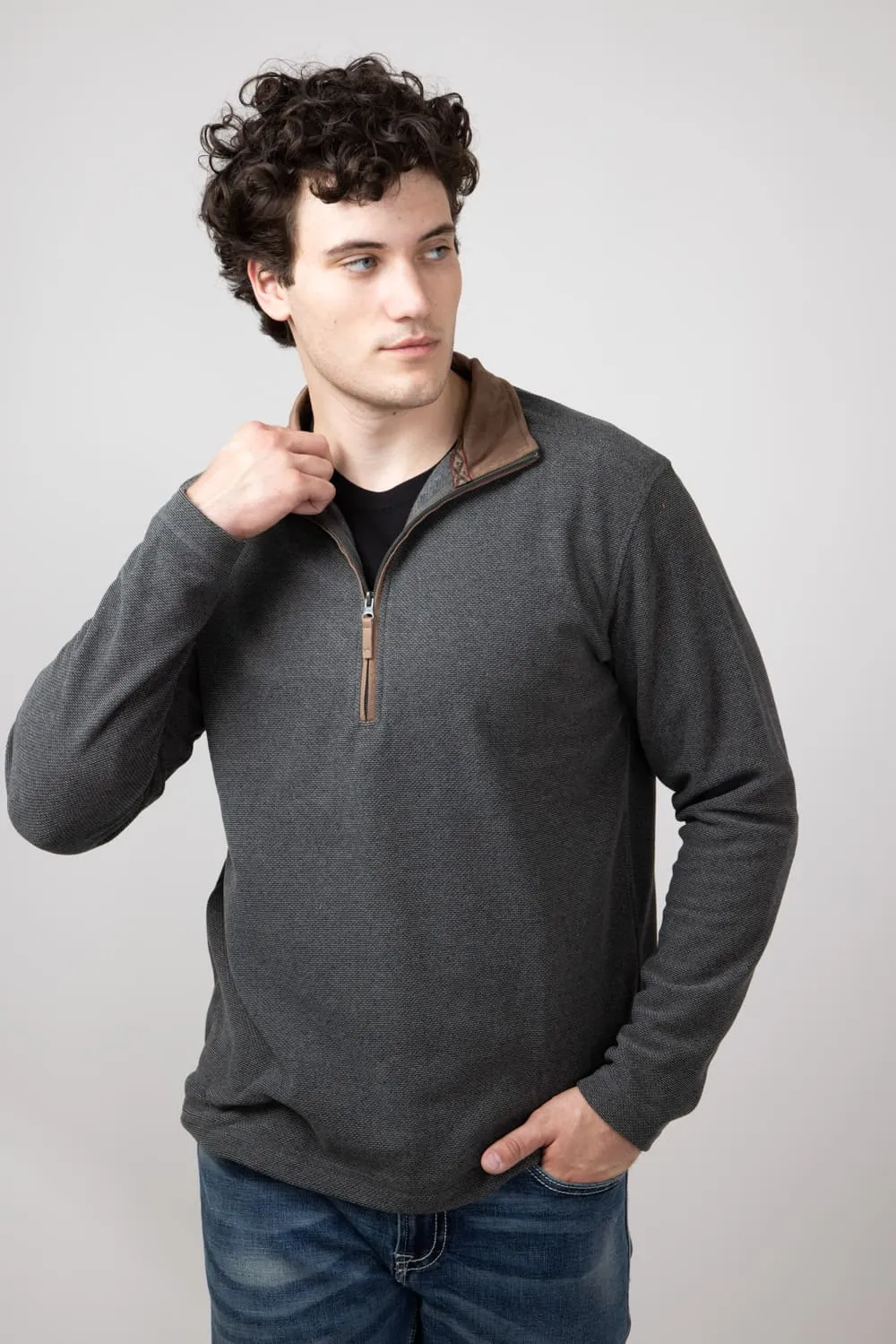 1897 Legends 1/4 Zip Sweater for Men in Grey | SMU-GREY