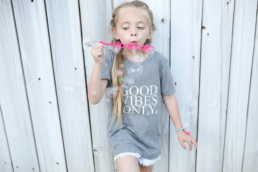 2 Piece Sets for Mama   Me - Good Vibes Only - Gray Tee
