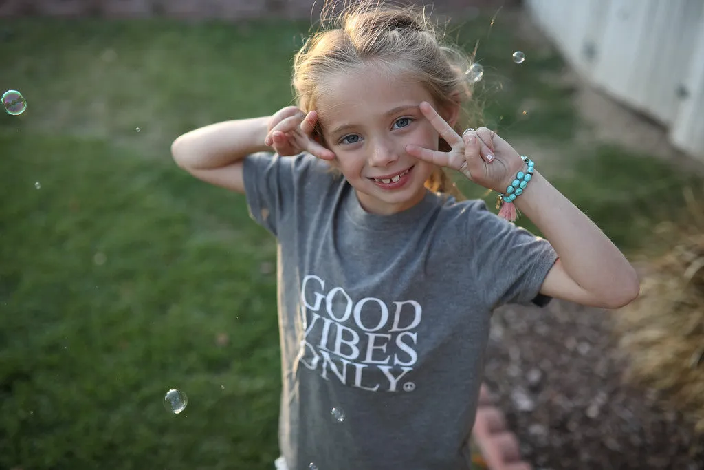 2 Piece Sets for Mama   Me - Good Vibes Only - Gray Tee