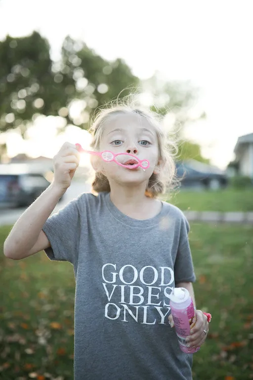 2 Piece Sets for Mama   Me - Good Vibes Only - Gray Tee