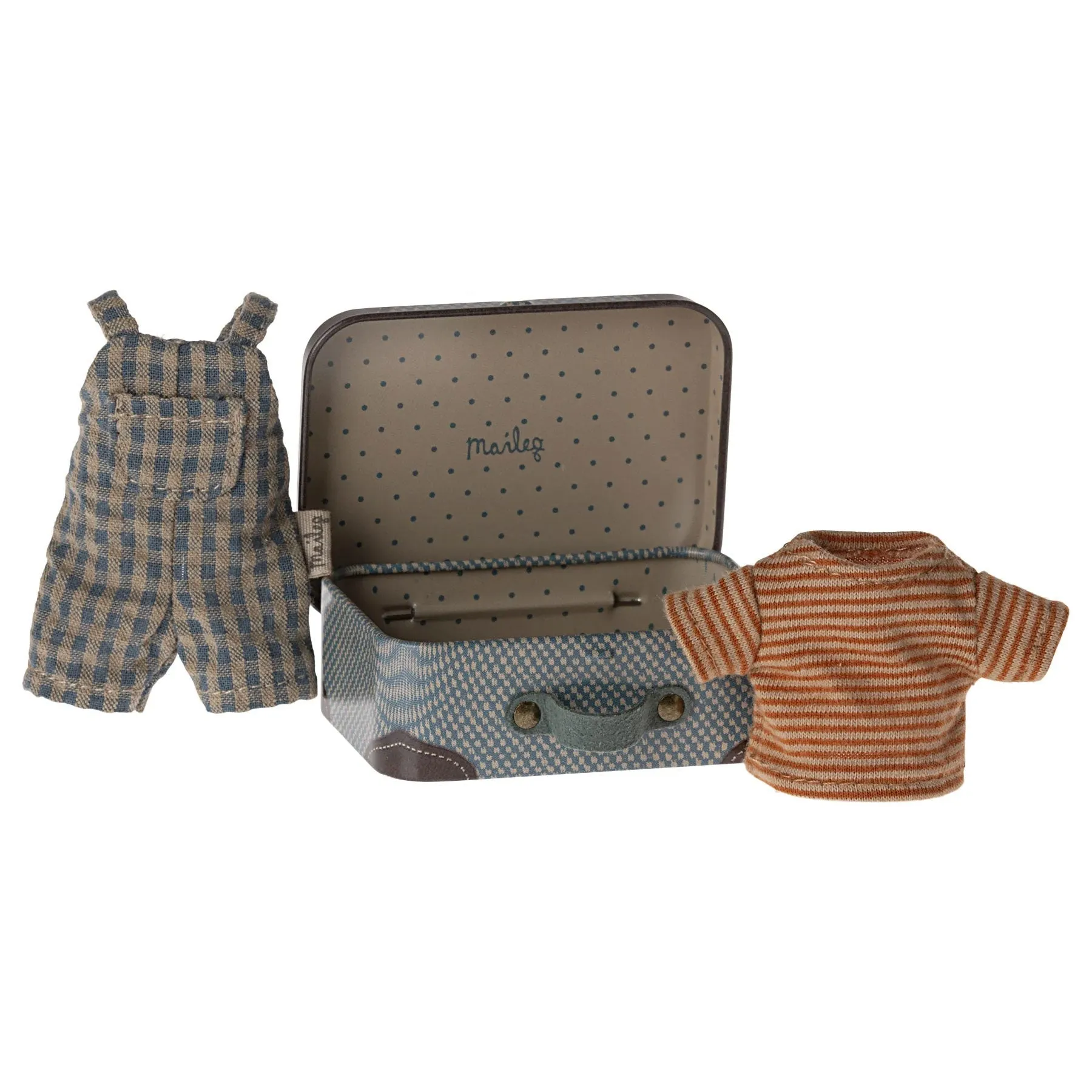 2024 Maileg Big Brother Mouse Overalls and Shirt with Suitcase LIMITED
