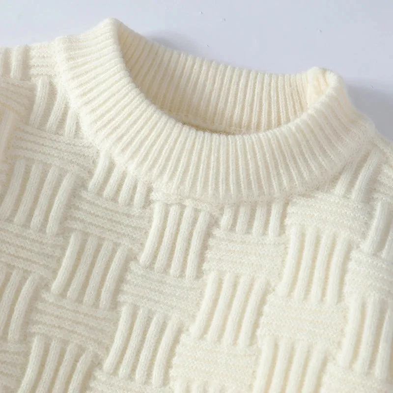 2024 New Autumn Winter High End Thick Warm Sweater Men Korean Fashion Mens Sweaters With Bear Long Sleeve O-Neck Male Pullovers