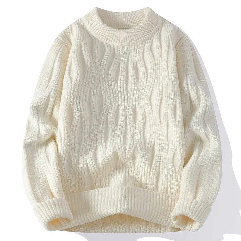 2024 New Autumn Winter High Quality Casual Knit Sweater Men Long Sleeve Slim Fit Mens Jumpers Thick Warm Male Pullover Sweaters