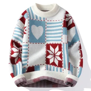 2024 New Autumn Winter Top Grade Luxury Cashmere Pullovers Korean Fashion Mens Christmas Sweaters Thick Warm Loose Sweater Men