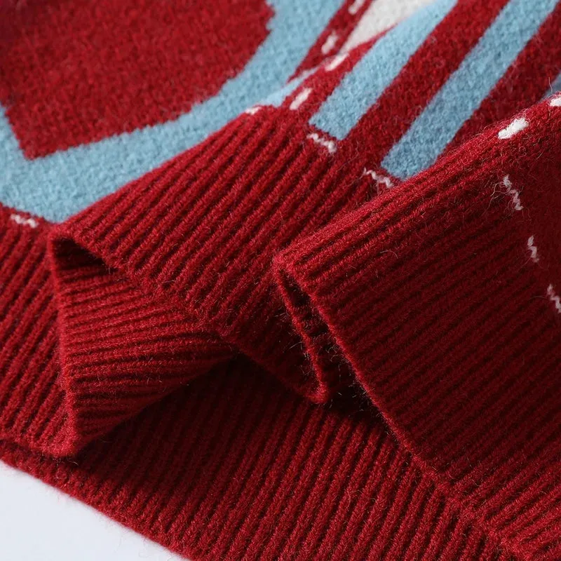 2024 New Autumn Winter Top Grade Luxury Cashmere Pullovers Korean Fashion Mens Christmas Sweaters Thick Warm Loose Sweater Men