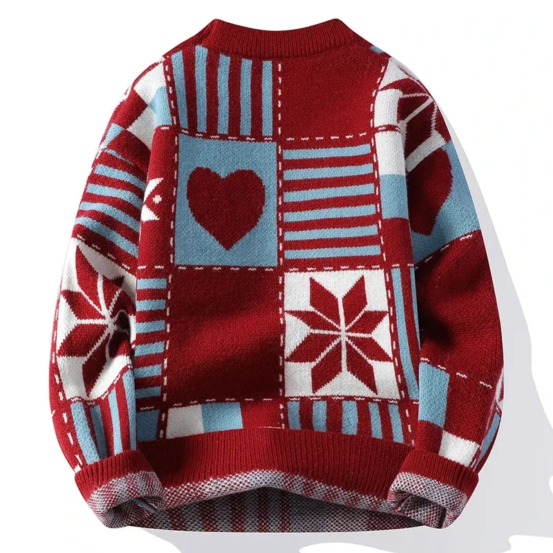 2024 New Autumn Winter Top Grade Luxury Cashmere Pullovers Korean Fashion Mens Christmas Sweaters Thick Warm Loose Sweater Men