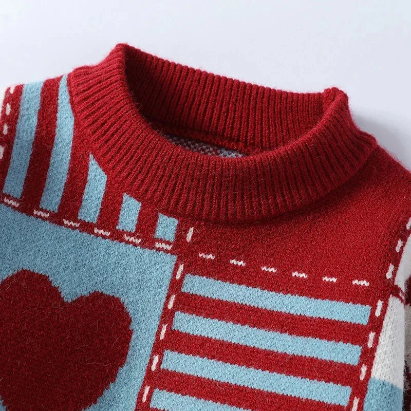 2024 New Autumn Winter Top Grade Luxury Cashmere Pullovers Korean Fashion Mens Christmas Sweaters Thick Warm Loose Sweater Men