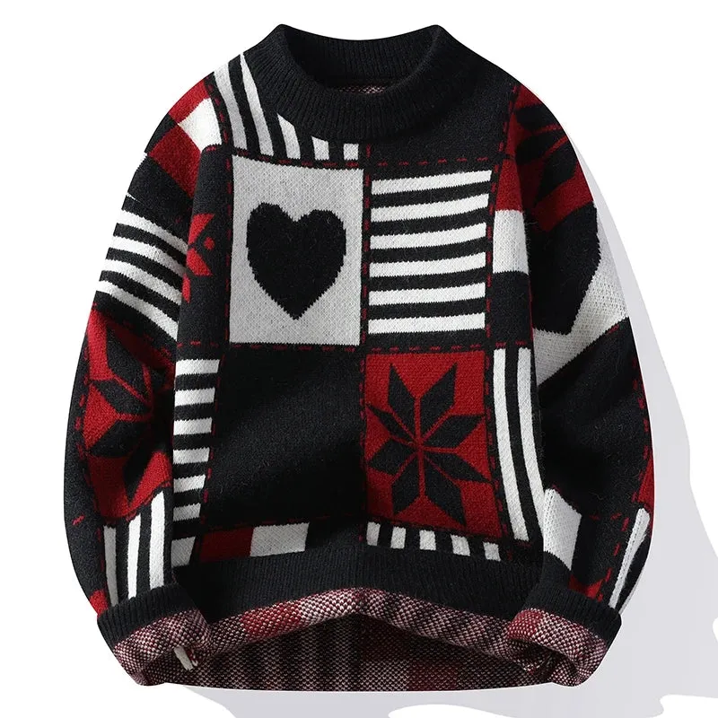 2024 New Autumn Winter Top Grade Luxury Cashmere Pullovers Korean Fashion Mens Christmas Sweaters Thick Warm Loose Sweater Men