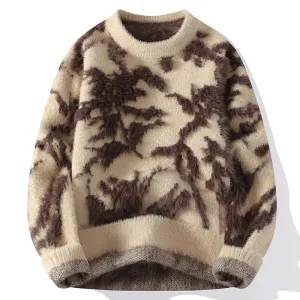 2024 New Fall Winter High End Luxury Mink Cashmere Sweater Men Fashion Design Mens Christmas Jumper Soft Warm Pull Homme