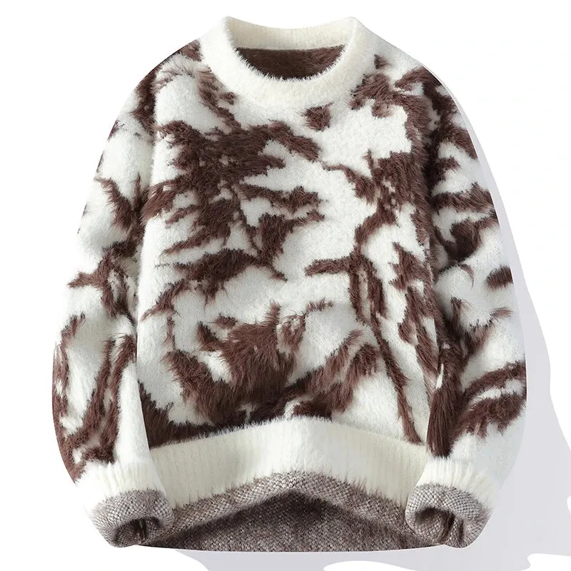 2024 New Fall Winter High End Luxury Mink Cashmere Sweater Men Fashion Design Mens Christmas Jumper Soft Warm Pull Homme