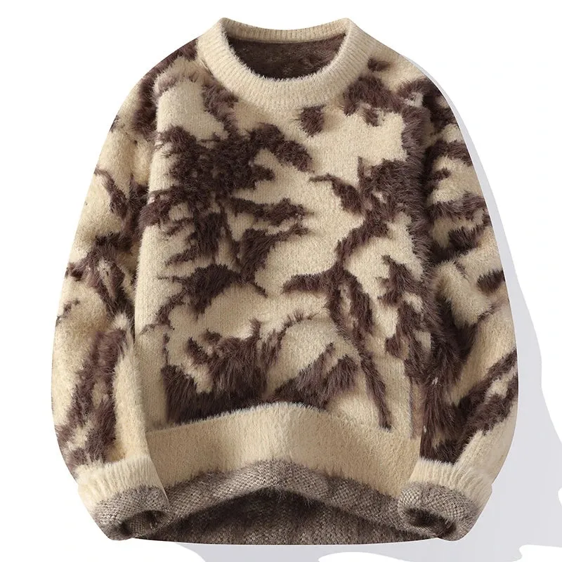 2024 New Fall Winter High End Luxury Mink Cashmere Sweater Men Fashion Design Mens Christmas Jumper Soft Warm Pull Homme