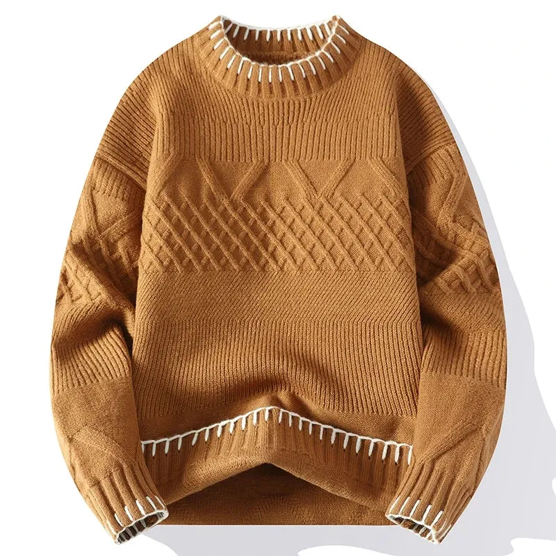 2024 New Fall Winter High End Thick Warm Knit Sweater Men Long Sleeve Turtleneck Pullover Sweaters Korean Harajuku Mens Jumper