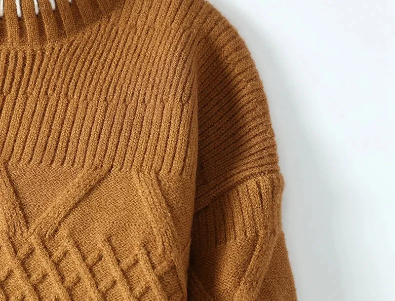 2024 New Fall Winter High End Thick Warm Knit Sweater Men Long Sleeve Turtleneck Pullover Sweaters Korean Harajuku Mens Jumper