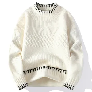2024 New Fall Winter High End Thick Warm Knit Sweater Men Long Sleeve Turtleneck Pullover Sweaters Korean Harajuku Mens Jumper
