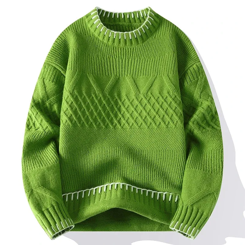 2024 New Fall Winter High End Thick Warm Knit Sweater Men Long Sleeve Turtleneck Pullover Sweaters Korean Harajuku Mens Jumper