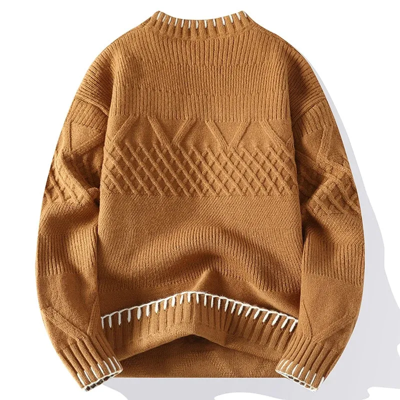 2024 New Fall Winter High End Thick Warm Knit Sweater Men Long Sleeve Turtleneck Pullover Sweaters Korean Harajuku Mens Jumper