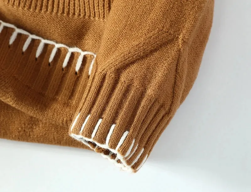 2024 New Fall Winter High End Thick Warm Knit Sweater Men Long Sleeve Turtleneck Pullover Sweaters Korean Harajuku Mens Jumper