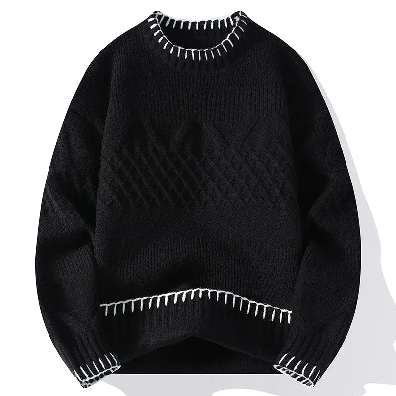 2024 New Fall Winter High End Thick Warm Knit Sweater Men Long Sleeve Turtleneck Pullover Sweaters Korean Harajuku Mens Jumper