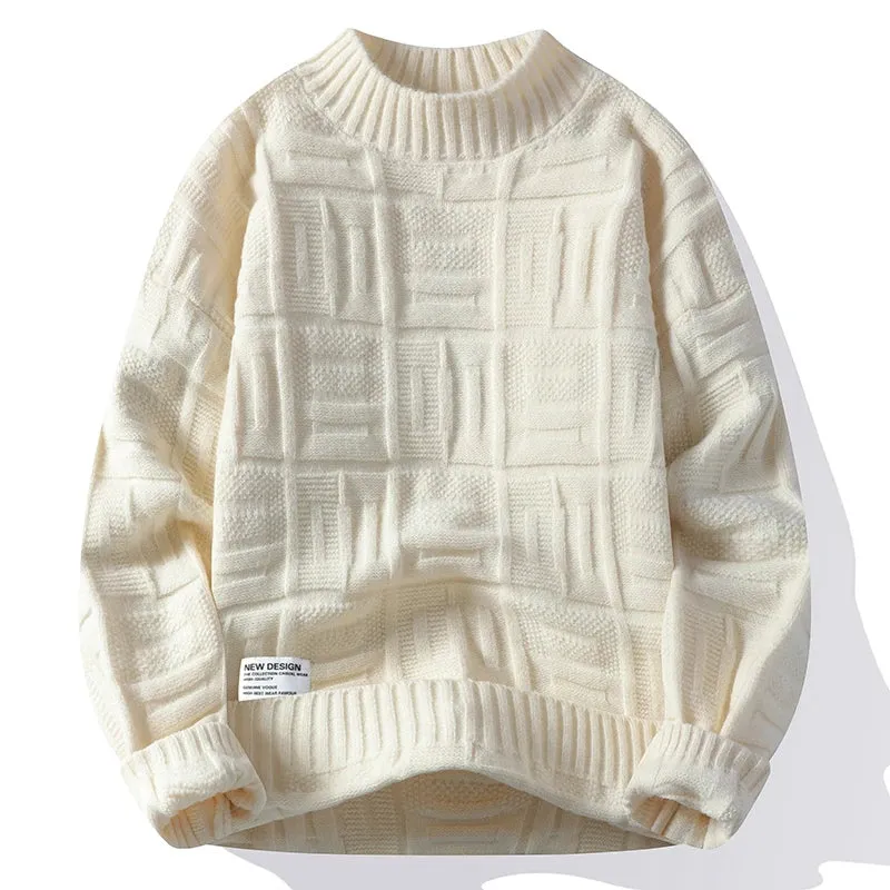 2024 New Fall Winter High End Thick Warm Sweater Men Clothing Casual Turtleneck Mens Pullover Sweaters Soft Cashmere Pull Homme