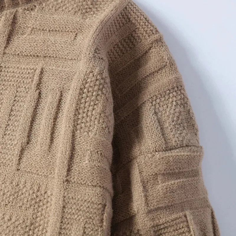 2024 New Fall Winter High End Thick Warm Sweater Men Clothing Casual Turtleneck Mens Pullover Sweaters Soft Cashmere Pull Homme