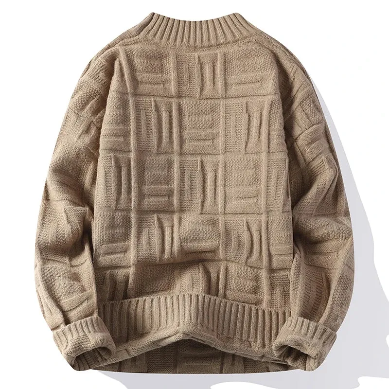 2024 New Fall Winter High End Thick Warm Sweater Men Clothing Casual Turtleneck Mens Pullover Sweaters Soft Cashmere Pull Homme