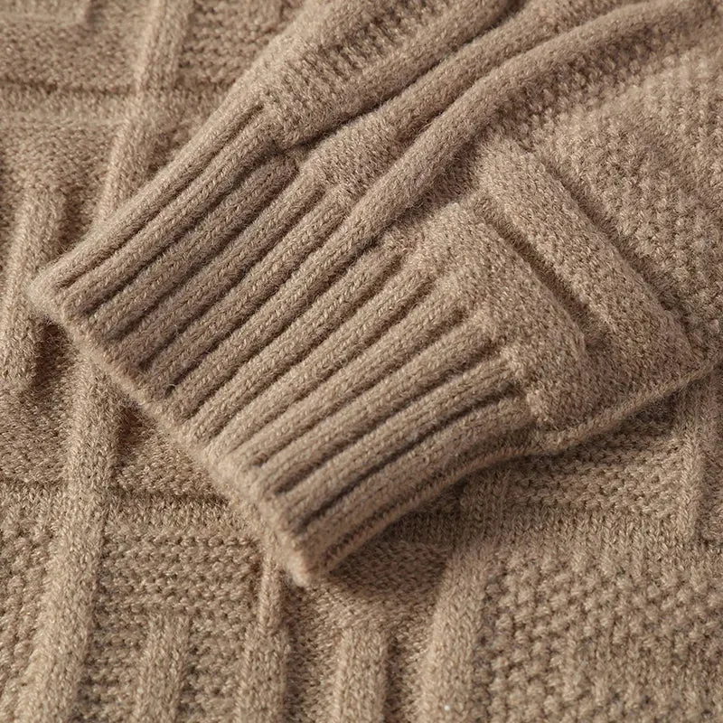 2024 New Fall Winter High End Thick Warm Sweater Men Clothing Casual Turtleneck Mens Pullover Sweaters Soft Cashmere Pull Homme