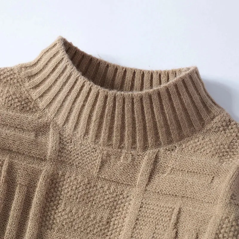 2024 New Fall Winter High End Thick Warm Sweater Men Clothing Casual Turtleneck Mens Pullover Sweaters Soft Cashmere Pull Homme