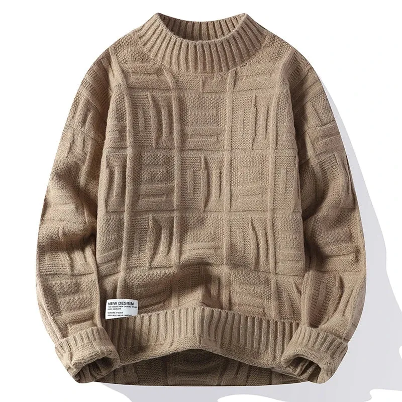 2024 New Fall Winter High End Thick Warm Sweater Men Clothing Casual Turtleneck Mens Pullover Sweaters Soft Cashmere Pull Homme