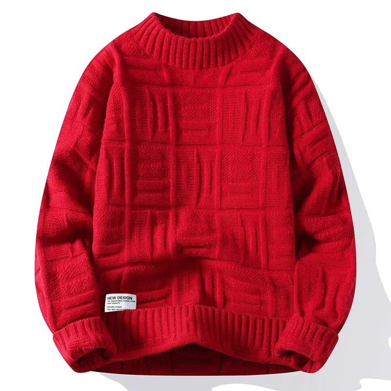 2024 New Fall Winter High End Thick Warm Sweater Men Clothing Casual Turtleneck Mens Pullover Sweaters Soft Cashmere Pull Homme