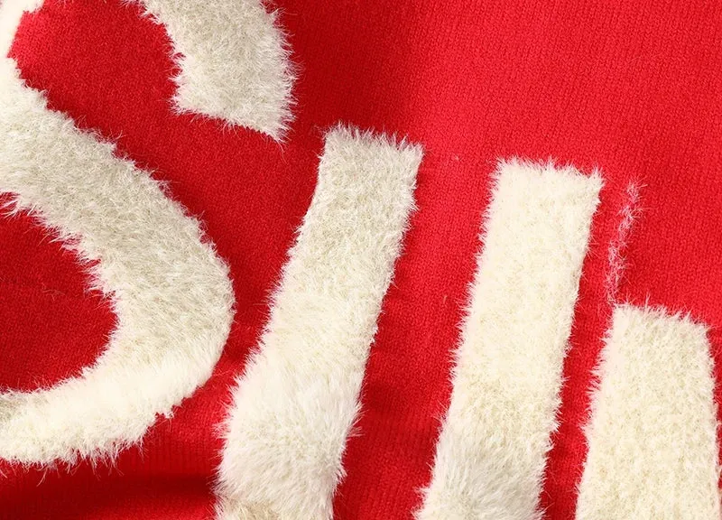 2024 New Fall Winter Plush Letter Printed Sweater Men High End Thick Warm Turtleneck Wool Sweaters Korean Harajuku Mens Pullover