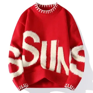 2024 New Fall Winter Plush Letter Printed Sweater Men High End Thick Warm Turtleneck Wool Sweaters Korean Harajuku Mens Pullover