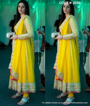 2056 Tabu's yellow anarkali Outfit Sets