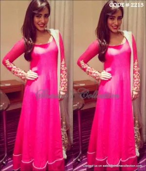 2213 Neha Sharma's hot pink anarkali gown Outfit Sets