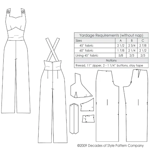 #3008    1930s Sweetheart Overalls