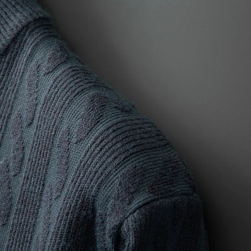 8XL 7XL 6XL 2024 New Fall Casual Turtleneck Wool Sweater Men Short Sleeve Mens Pullover Sweaters High End Luxury Brand Clothing