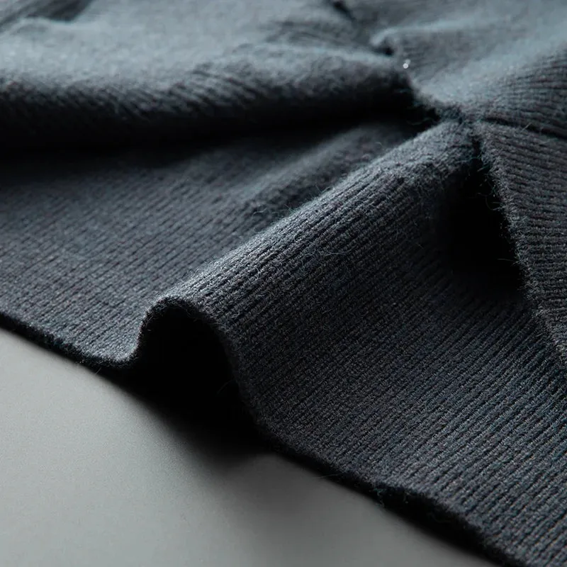 8XL 7XL 6XL 2024 New Fall Casual Turtleneck Wool Sweater Men Short Sleeve Mens Pullover Sweaters High End Luxury Brand Clothing