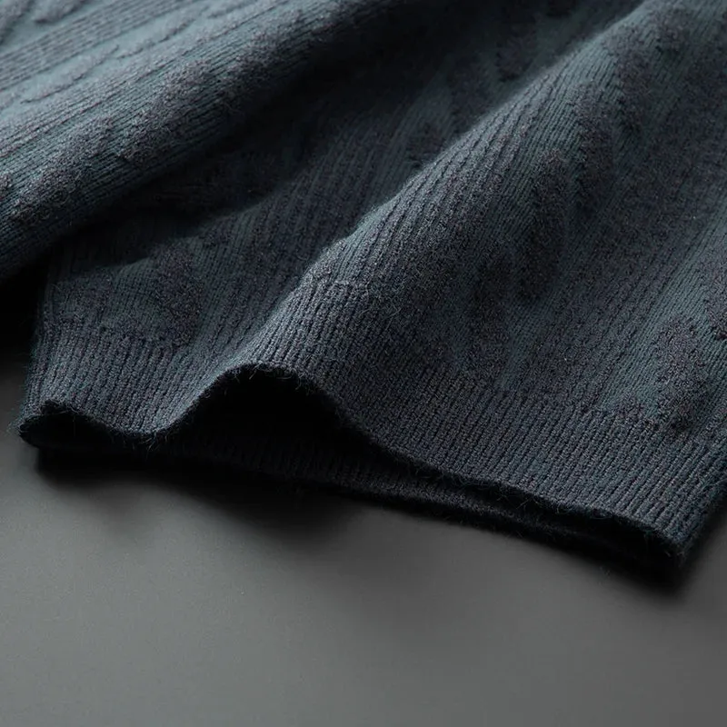 8XL 7XL 6XL 2024 New Fall Casual Turtleneck Wool Sweater Men Short Sleeve Mens Pullover Sweaters High End Luxury Brand Clothing