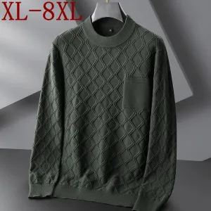 8XL 7XL 6XL 2024 New Fall Winter Fashion Style Sweater Men Soft Warm Mens Pullover Sweaters High End Luxury Wool Pull Homme