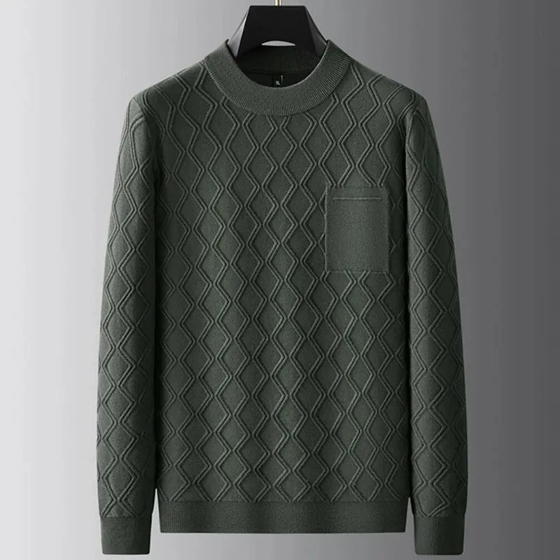 8XL 7XL 6XL 2024 New Fall Winter Fashion Style Sweater Men Soft Warm Mens Pullover Sweaters High End Luxury Wool Pull Homme