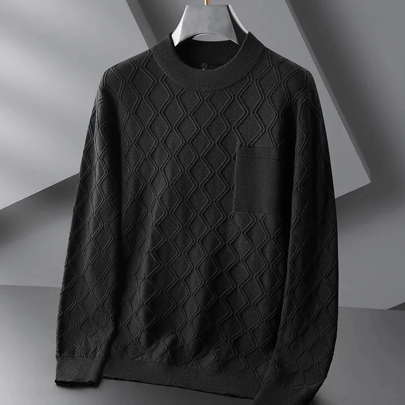8XL 7XL 6XL 2024 New Fall Winter Fashion Style Sweater Men Soft Warm Mens Pullover Sweaters High End Luxury Wool Pull Homme