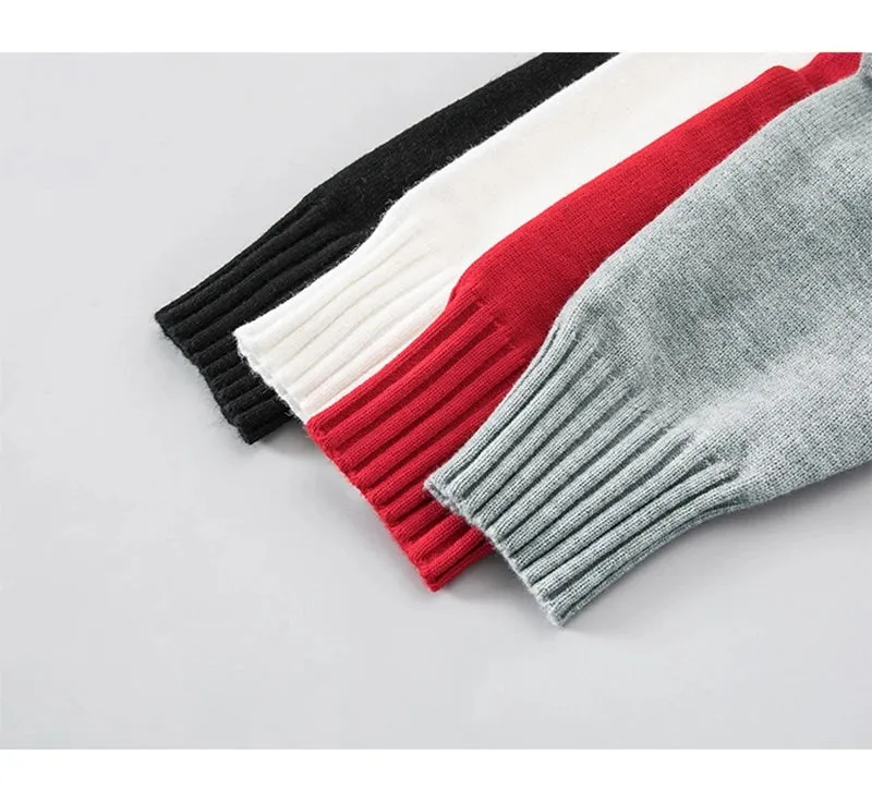 8XL 7XL 6XL 2024 New Fall Winter High End Cashmere Sweater Men Fashion Bear Printed Mens Christmas Sweaters Turtleneck Pullovers