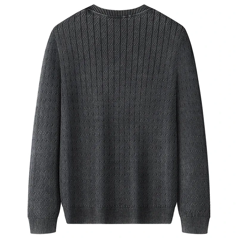 8XL 7XL 6XL 2024 New Fall Winter High End Luxury 100% Cotton Sweater Men Soft Warm Mens Pullover Sweaters Casual Male Jumpers