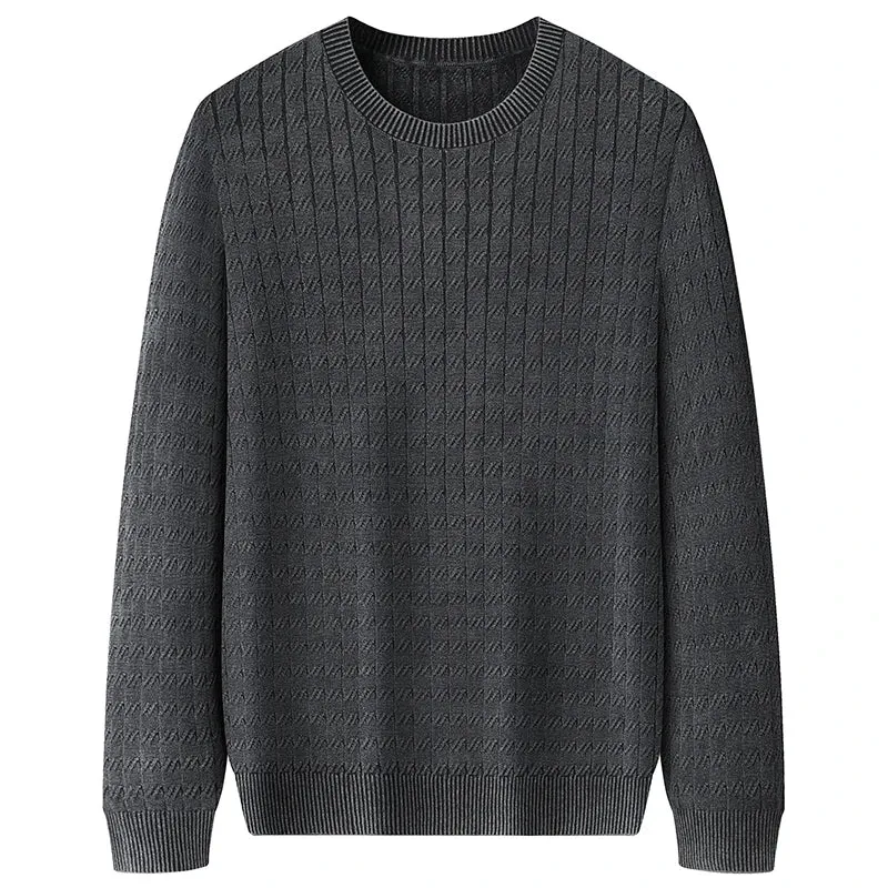 8XL 7XL 6XL 2024 New Fall Winter High End Luxury 100% Cotton Sweater Men Soft Warm Mens Pullover Sweaters Casual Male Jumpers