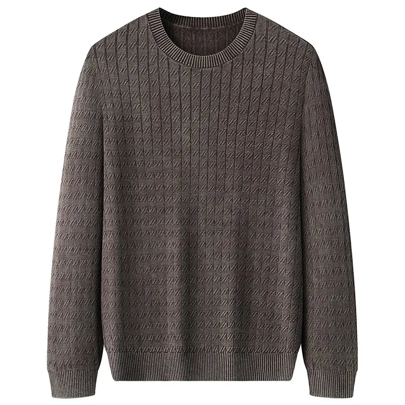8XL 7XL 6XL 2024 New Fall Winter High End Luxury 100% Cotton Sweater Men Soft Warm Mens Pullover Sweaters Casual Male Jumpers