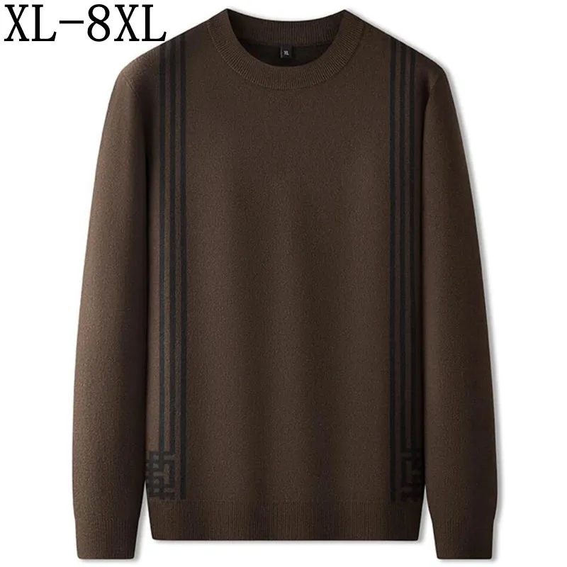 8XL 7XL 6XL 2024 New Fall Winter High End Luxury Sweater Men Long Sleeve Thick Warm Mens Sweaters Fashion Male Christmas Jumper