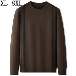8XL 7XL 6XL 2024 New Fall Winter High End Luxury Sweater Men Long Sleeve Thick Warm Mens Sweaters Fashion Male Christmas Jumper