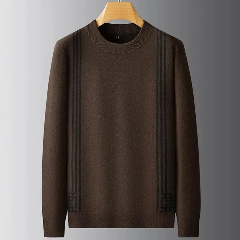 8XL 7XL 6XL 2024 New Fall Winter High End Luxury Sweater Men Long Sleeve Thick Warm Mens Sweaters Fashion Male Christmas Jumper