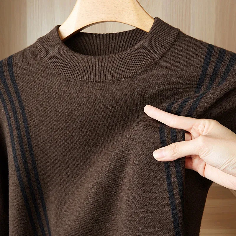 8XL 7XL 6XL 2024 New Fall Winter High End Luxury Sweater Men Long Sleeve Thick Warm Mens Sweaters Fashion Male Christmas Jumper
