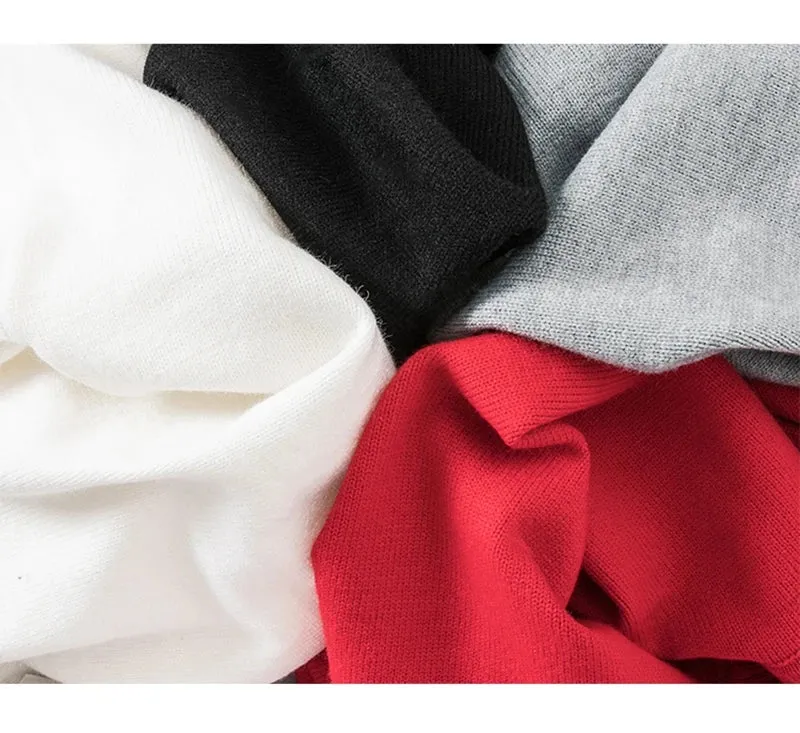 8XL 7XL 6XL 2024 New Fall Winter Top Grade Cashmere Turtleneck Sweater Men Hip Hop Puppy Print Christmas Jumper Fashion Pullover