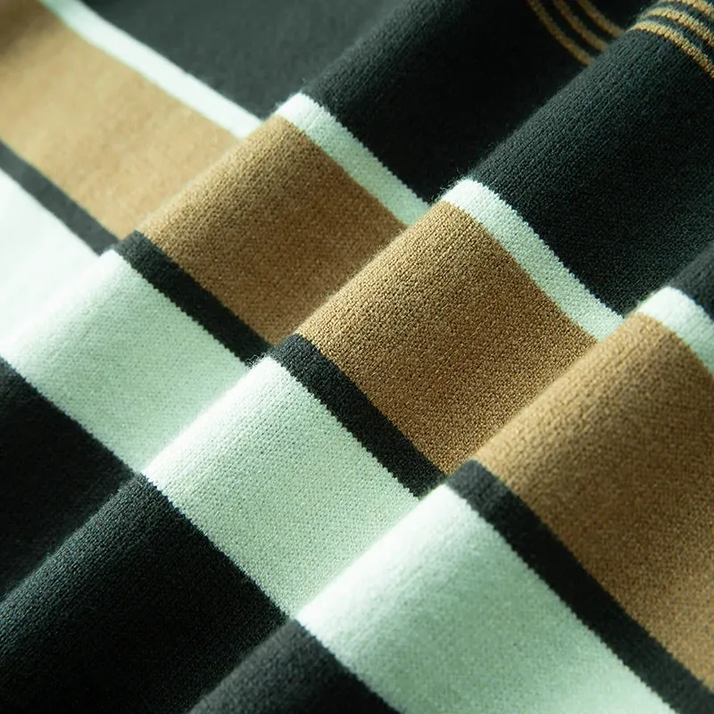 8XL 7XL 6XL 2024 New Fall Winter Top Grade Luxury Wool Sweater Men Fashion Striped Mens Christmas Jumper Casual Loose Pullovers